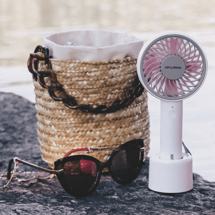 Tischventilator LACERTA & mobiler Handy - Fan pink
