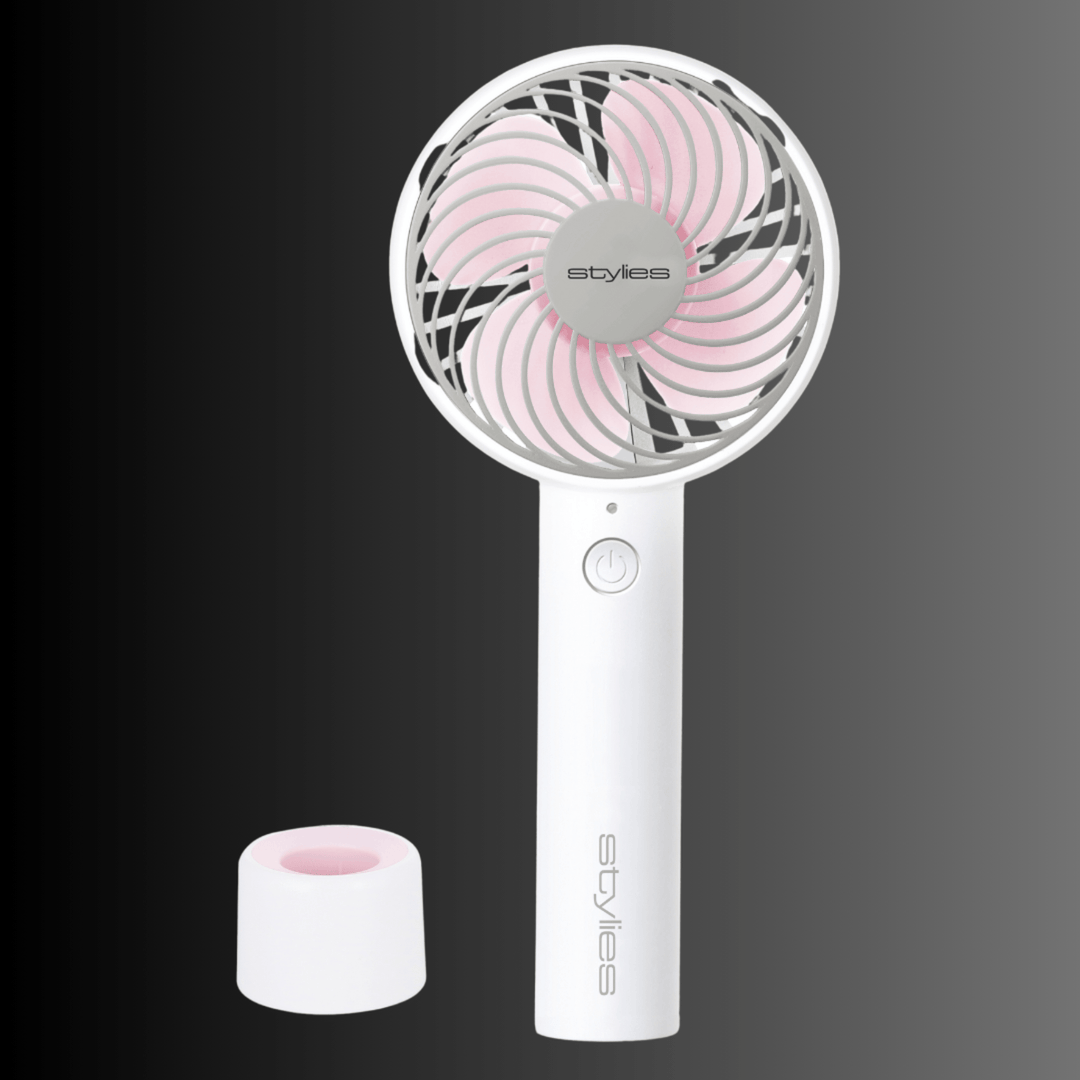Tischventilator LACERTA & mobiler Handy - Fan pink